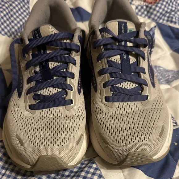 Brooks Gray and Blue Adrenaline 22 Running Shoes - Picture 1 of 4